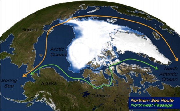 Imagen de las rutas del Nordeste y el Noroeste aproximadas. Extraída de Climatología por un geografo